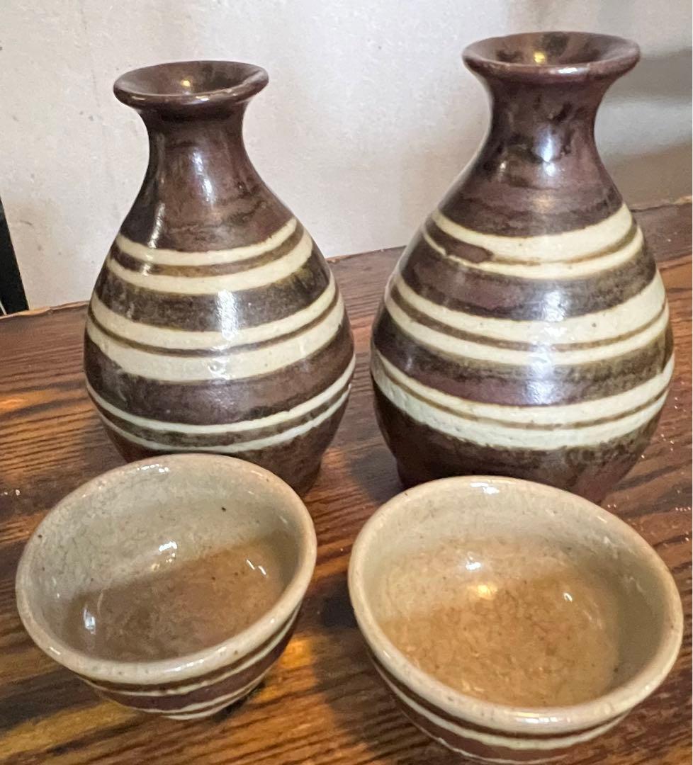 沖縄の人間国宝、金城次郎　徳利とぐい呑み二個組み