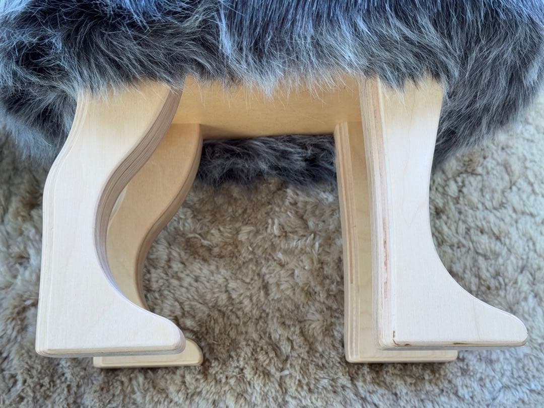 匠工芸 アニマル スツール ウルフグレー ミックス S オットマン STOOL