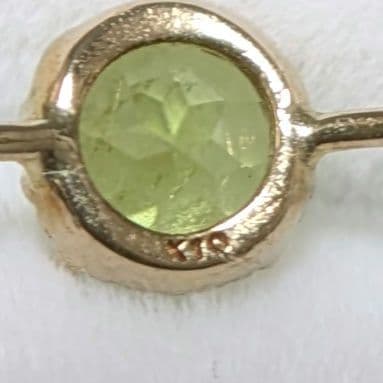 k10 華奢リング　ペリドット　ラウンド4ミリ　11号　ブルーオパールおまけつき