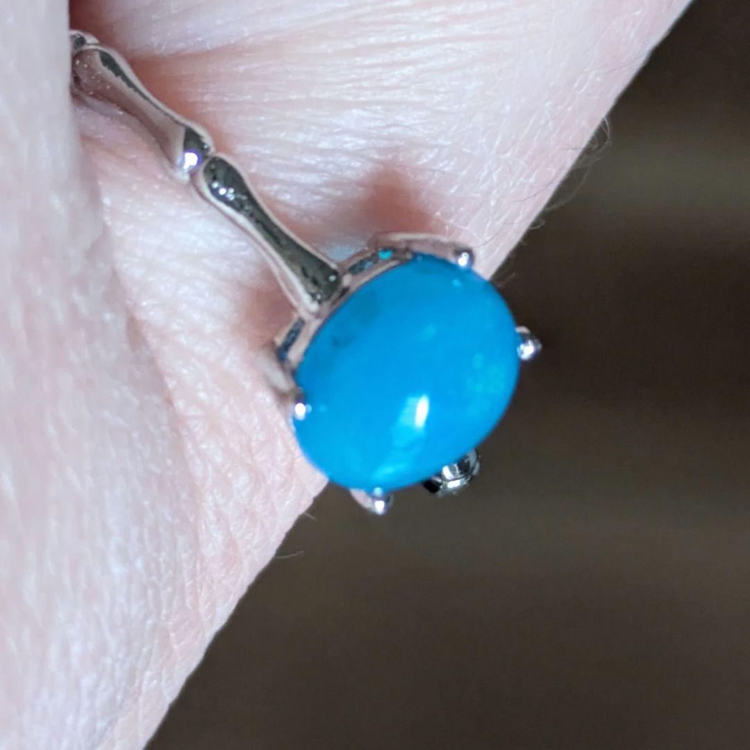 k10 華奢リング　ペリドット　ラウンド4ミリ　11号　ブルーオパールおまけつき