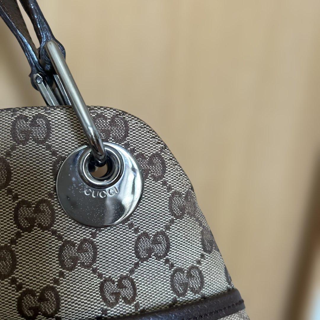 GUCCI グッチ　GGキャンバス　ショルダーバッグ　トートバッグ　ブラウン
