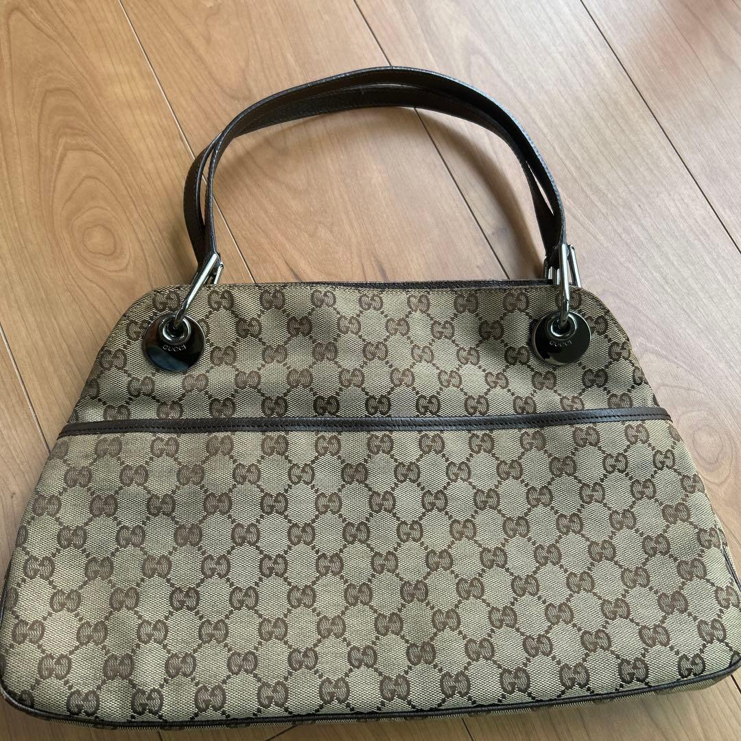 GUCCI グッチ　GGキャンバス　ショルダーバッグ　トートバッグ　ブラウン