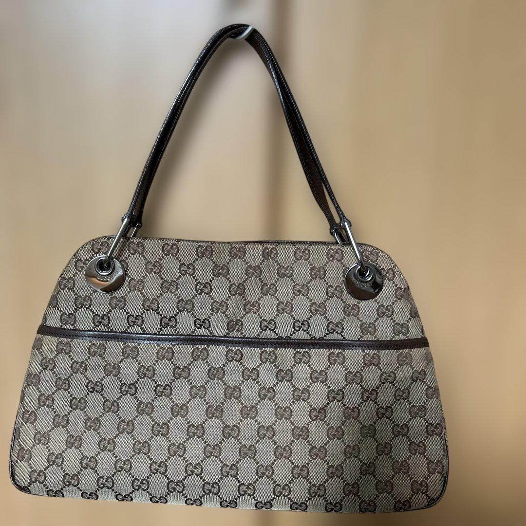 GUCCI グッチ　GGキャンバス　ショルダーバッグ　トートバッグ　ブラウン