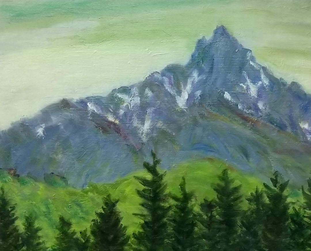 油絵 絵画 「利尻富士」F8