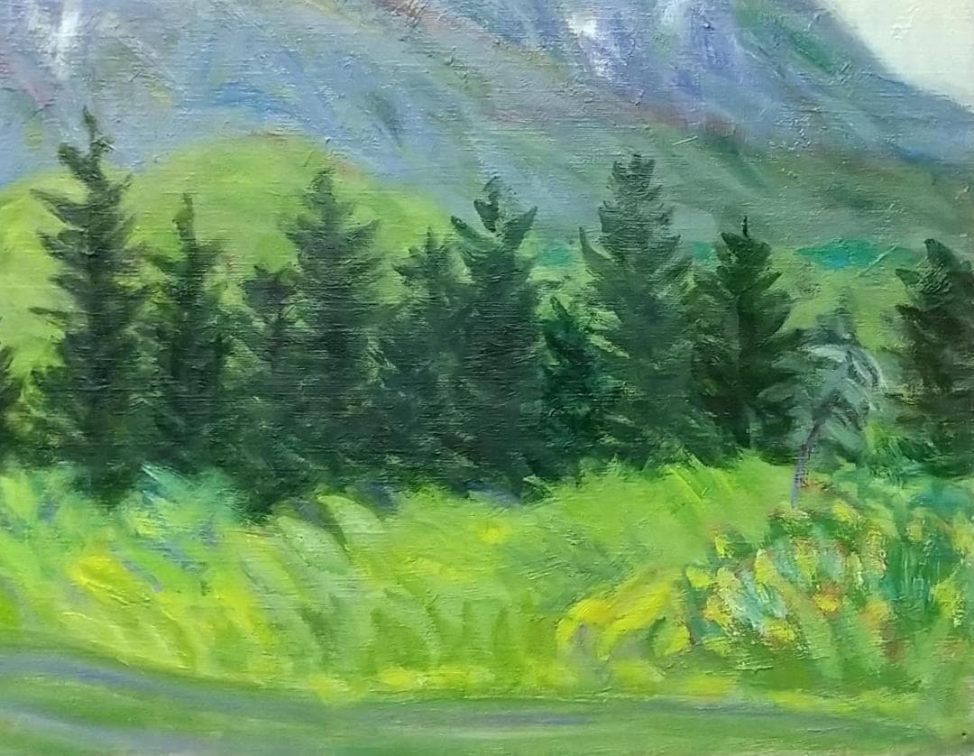 油絵 絵画 「利尻富士」F8