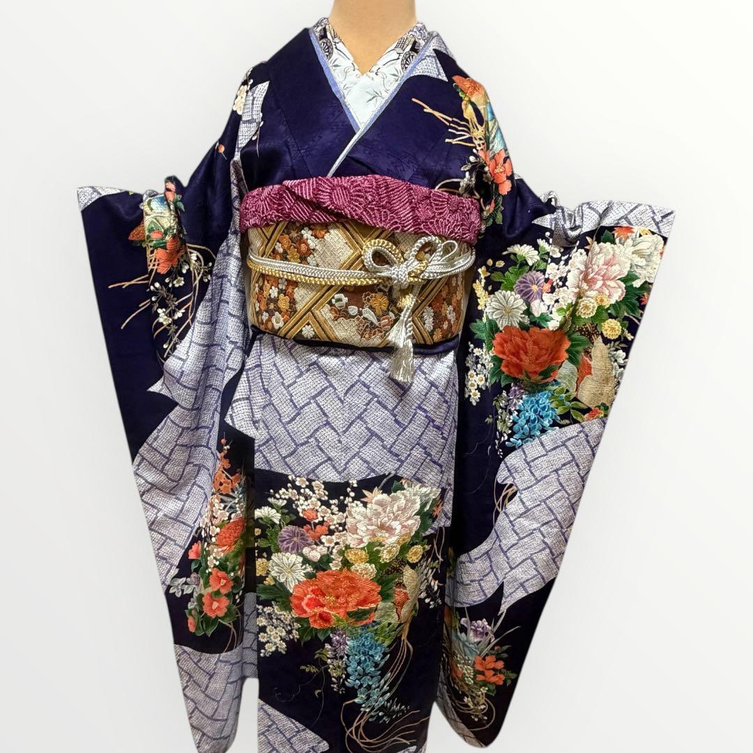 ☆豪華絢爛手描き大振袖‼️三越扱い 袋帯他 6点セット