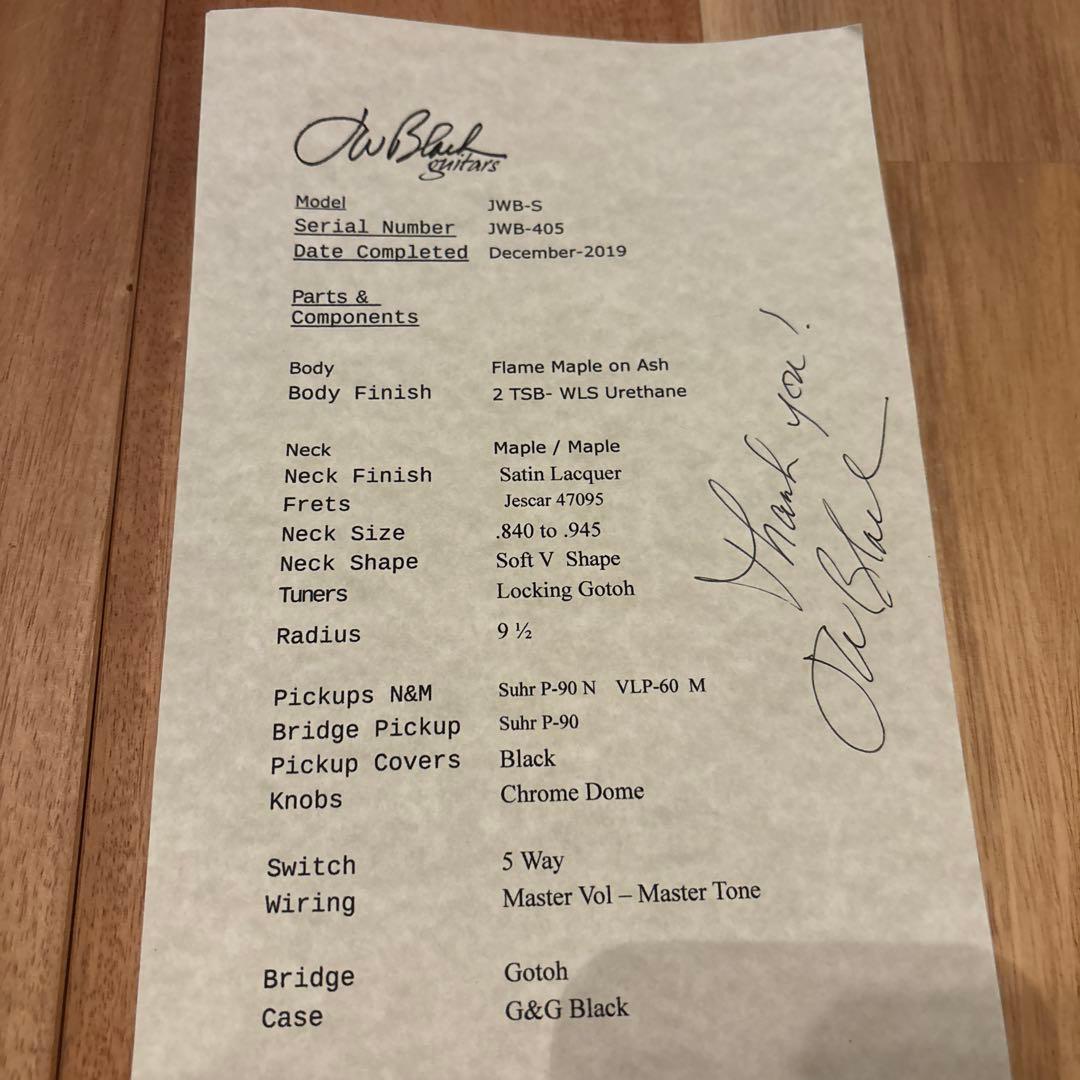ギター J.W.Black guitars jwb-s 2019