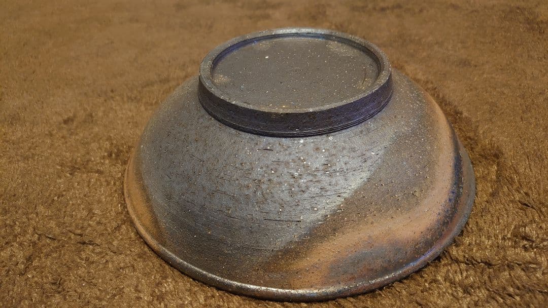 古越前 越前焼 窯焼 灰釉 天目 蔵出し 客 葵口皿 古越前