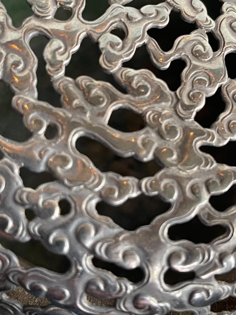 希少 初代 諏訪蘇山 造 漢窯写 緑釉 獣五足 獅子面脚 香炉 置物 銀製 銘有