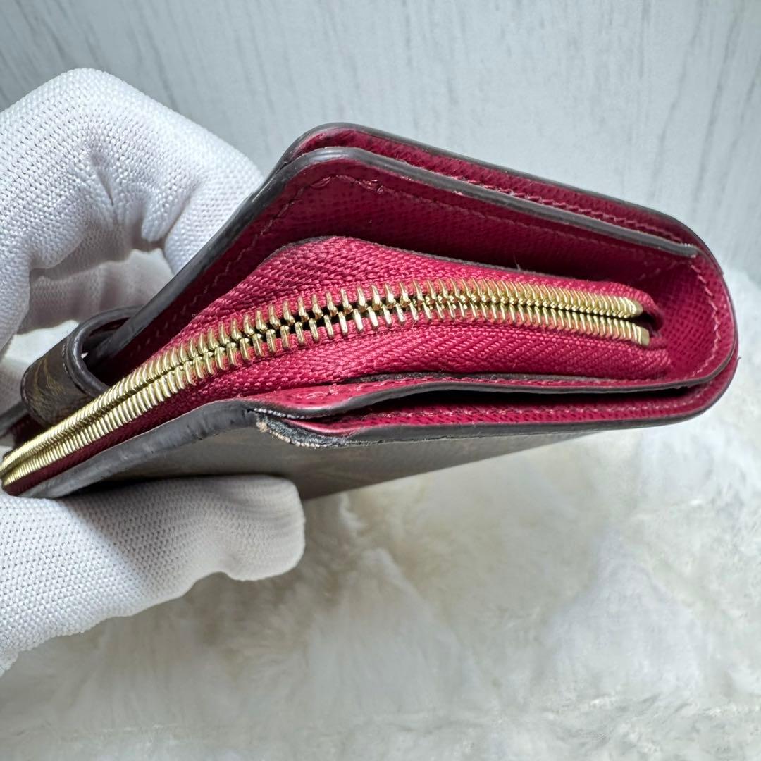 ルイヴィトン ポルトフォイユジュリエット モノグラム フューシャ 二