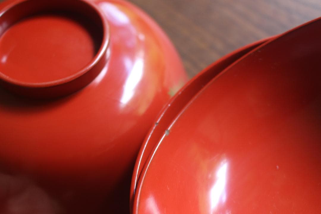 絵柄選択可！時代朱漆に優美な絵替風物蒔絵の映えるお椀8点（検輪島塗蒔絵椀