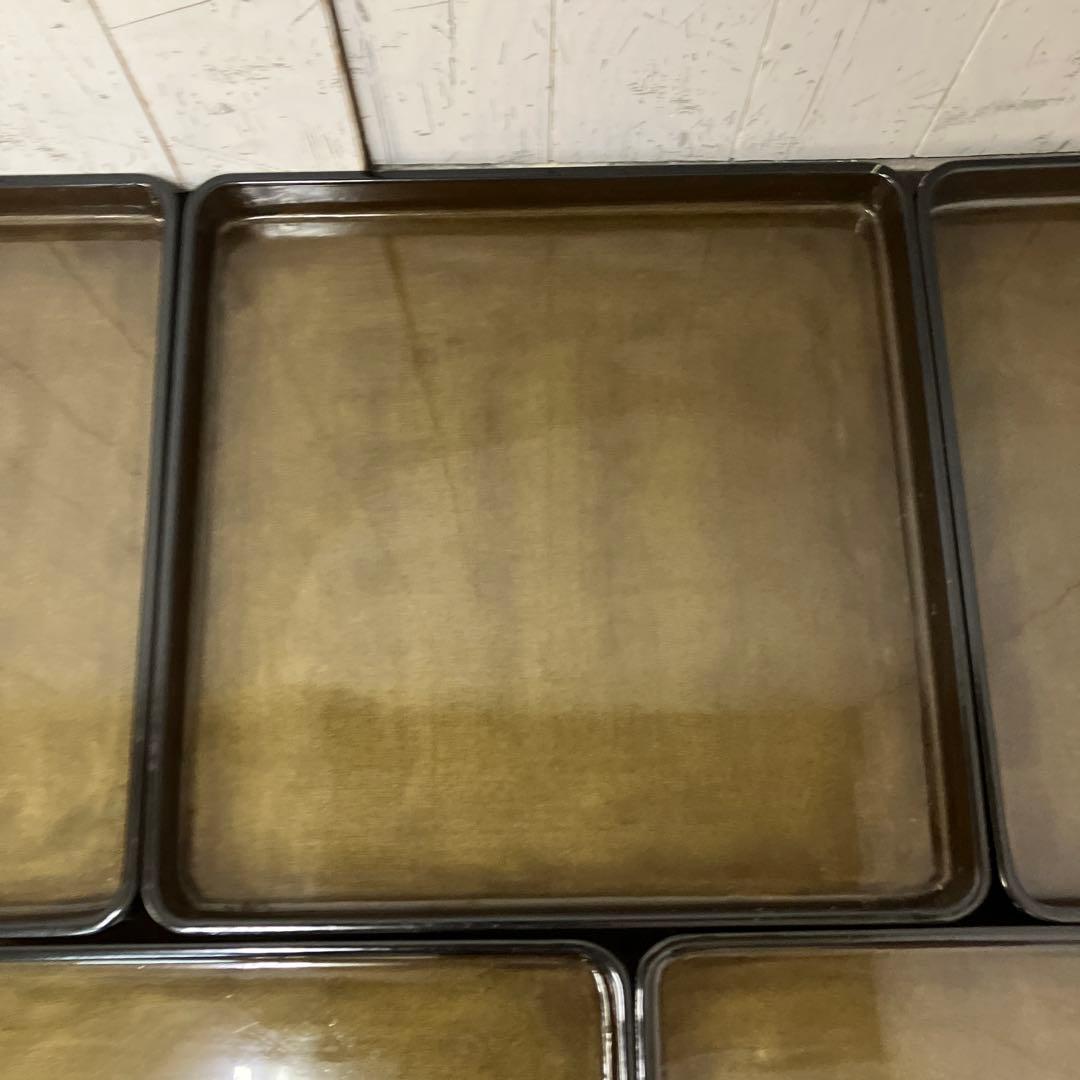 D-4 ② 昭和レトロ 会議膳 膳 御膳5客セット セット売り 四角形 正方形