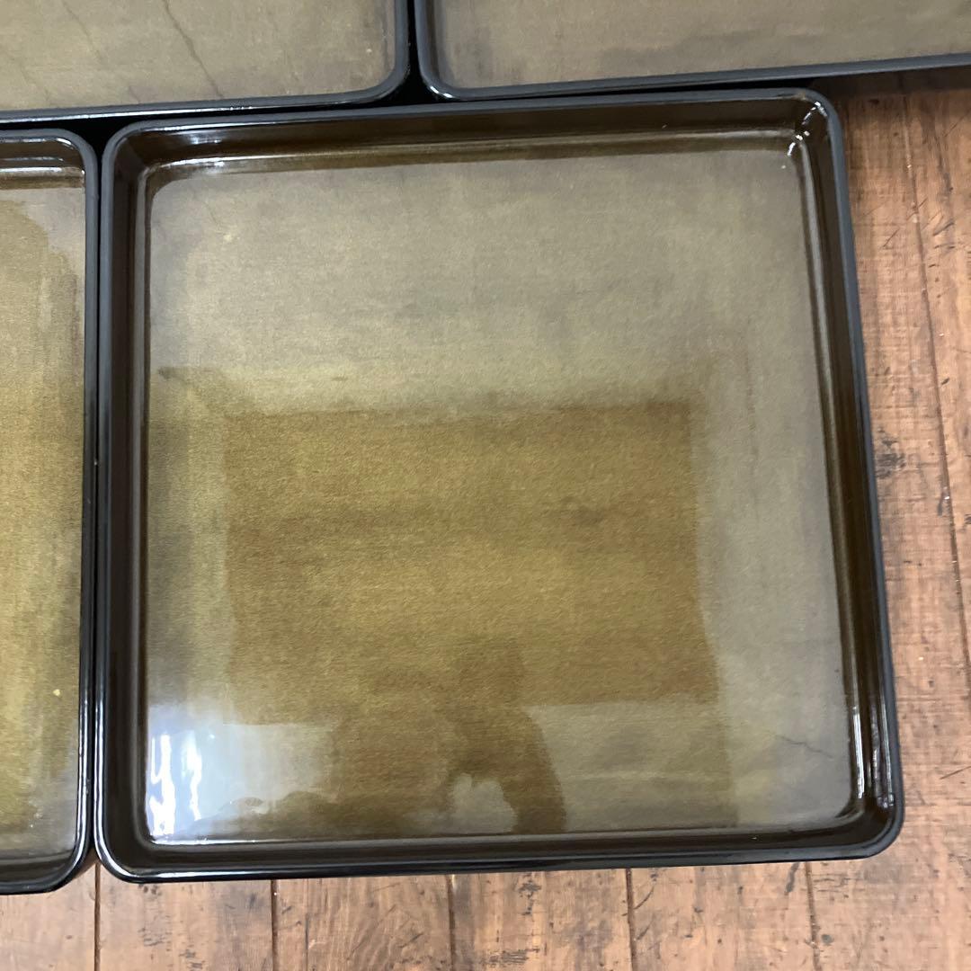 D-4 ② 昭和レトロ 会議膳 膳 御膳5客セット セット売り 四角形 正方形