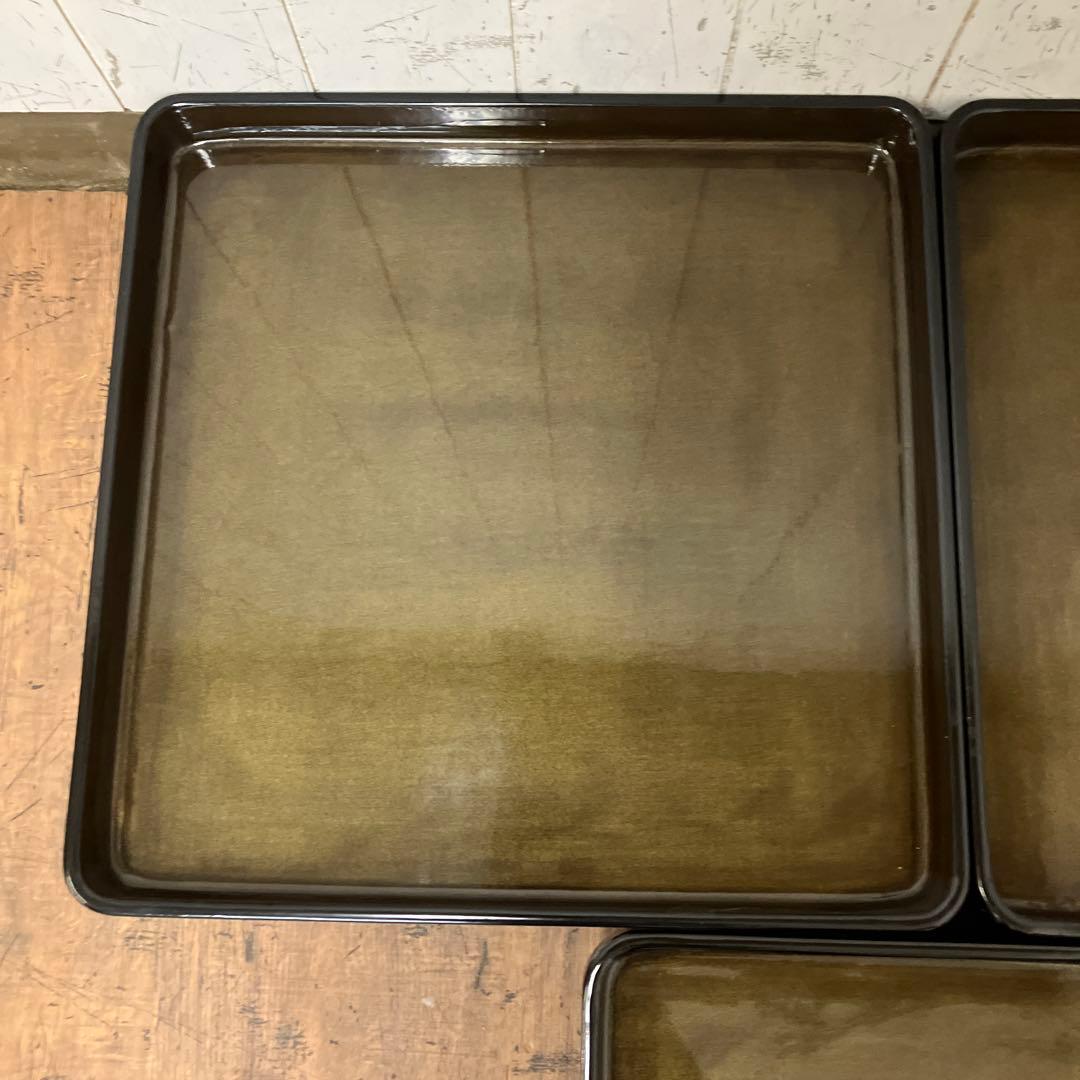 D-4 ② 昭和レトロ 会議膳 膳 御膳5客セット セット売り 四角形 正方形