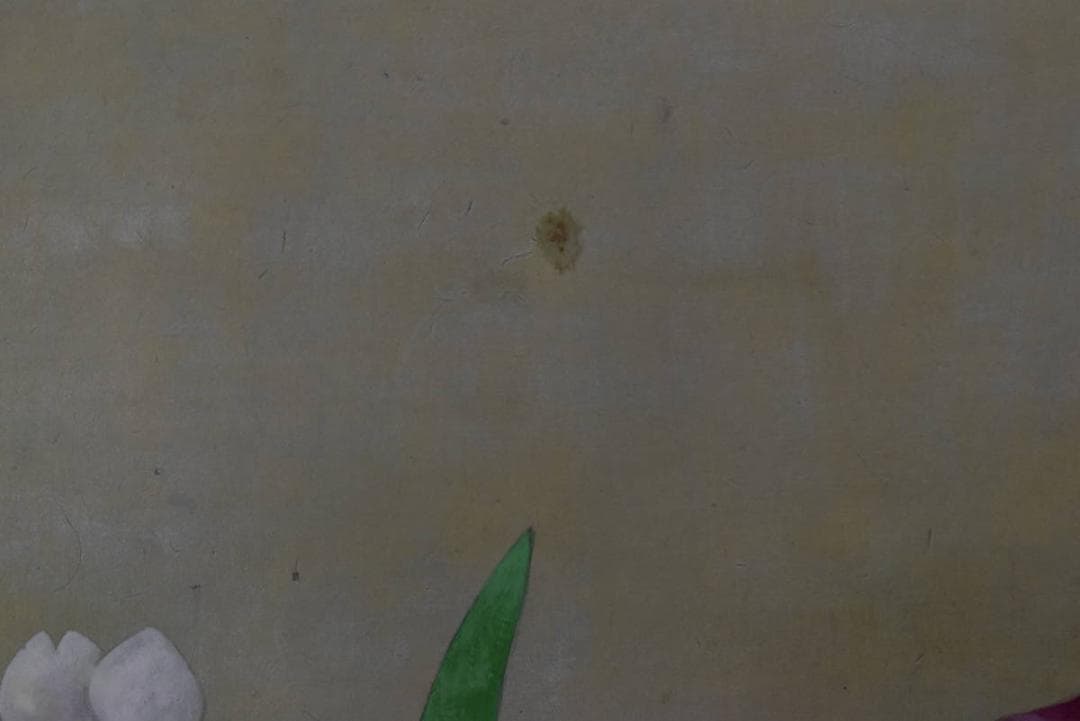 真作】曲子光男/花菖蒲図/大横物/掛軸/名家伝来/AA-229