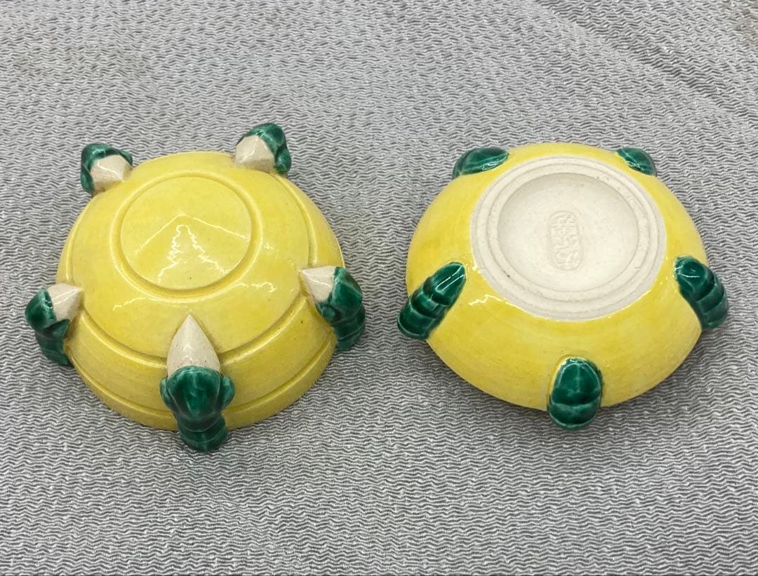 B453s「黄南京宝珠 香合」杉田祥平造 共箱 清閑寺窯 竜爪 香