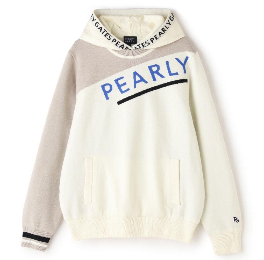PEARLY GATES☆2023ストレッチ防風保温ボーダーツインニット1M白