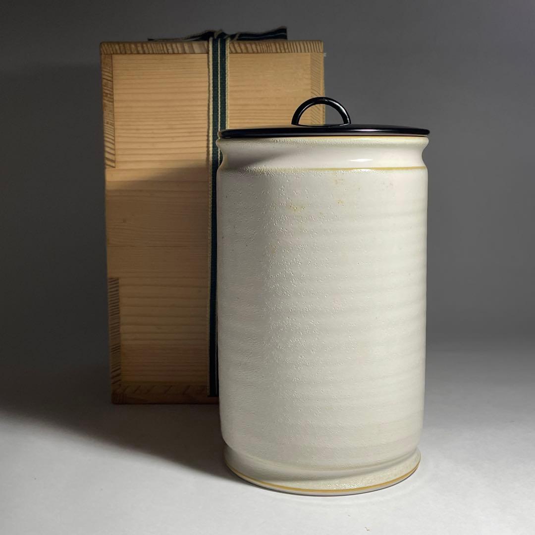 ◇白磁和蘭陀 細水指 美濃焼の名陶 【加藤藤山】作 共箱共布 茶道具 未