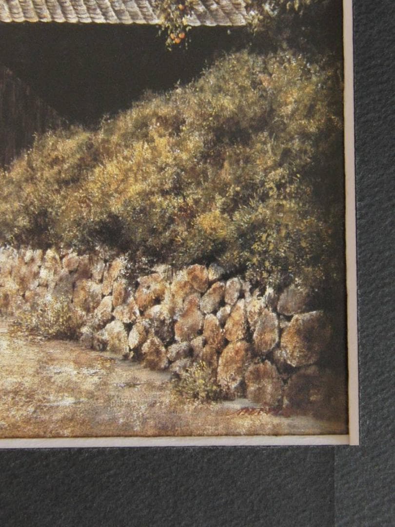 身野友之、【海の見える丘】、希少な額装用画集より、新品額装付