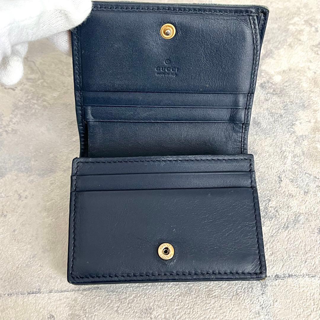 人気✨GUCCI パール マーモント デニム キルティング 二つ折り財布