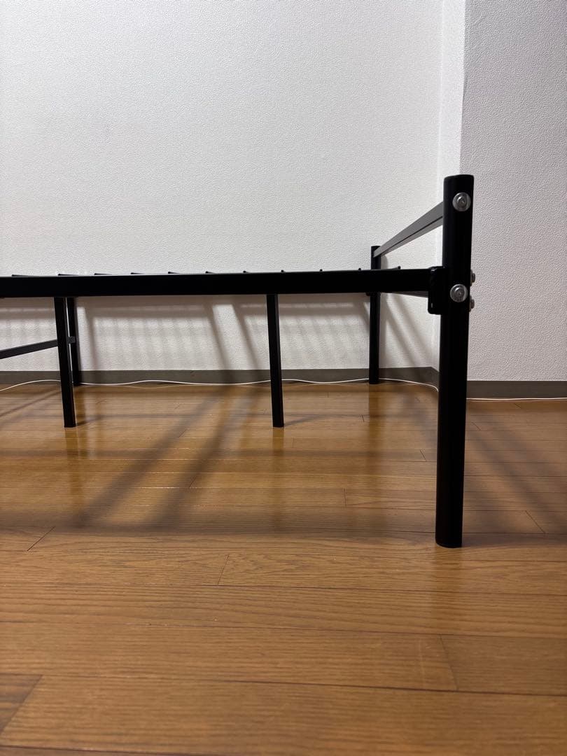 WLIVE パイプベッド セミダブル ACH622スチール製 ブラック　説明書付