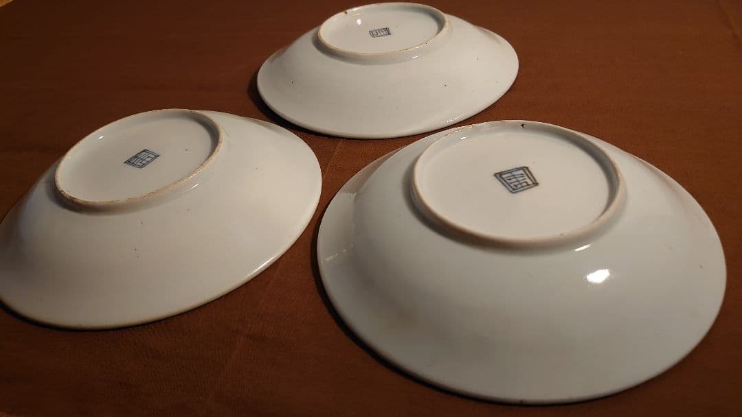 古伊万里　伊万里　染付　古染付　中皿　江戸期　３客