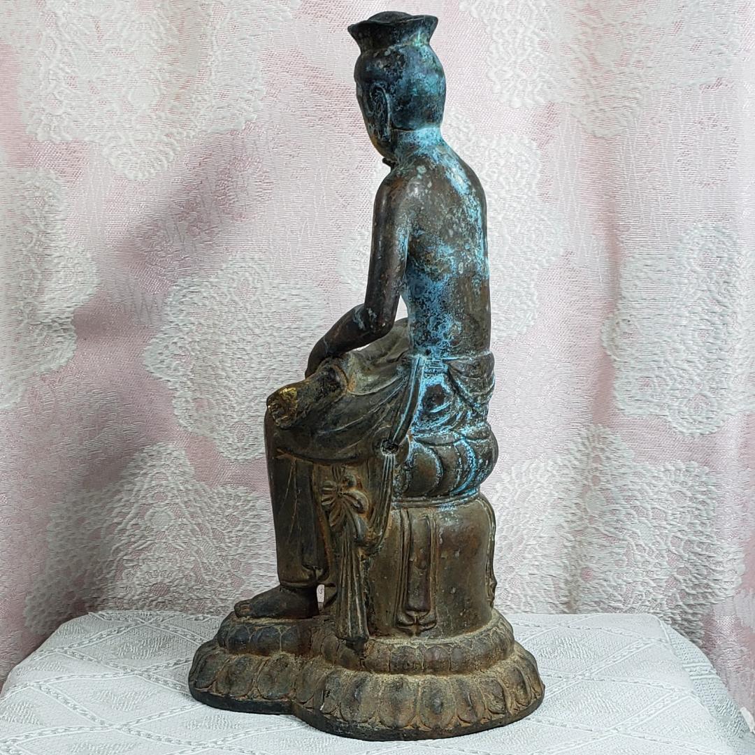 博物館級】◇金銅半跏思惟像 全高:29cm 仏像◇検）天平仏 飛鳥