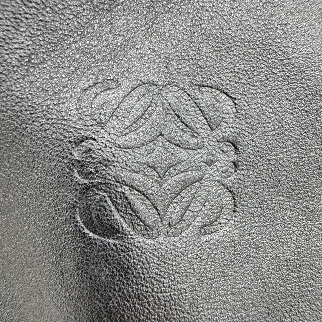 ロエベ フラメンコ アナグラム ナッパレザー ショルダーバッグ 巾着 ブラック