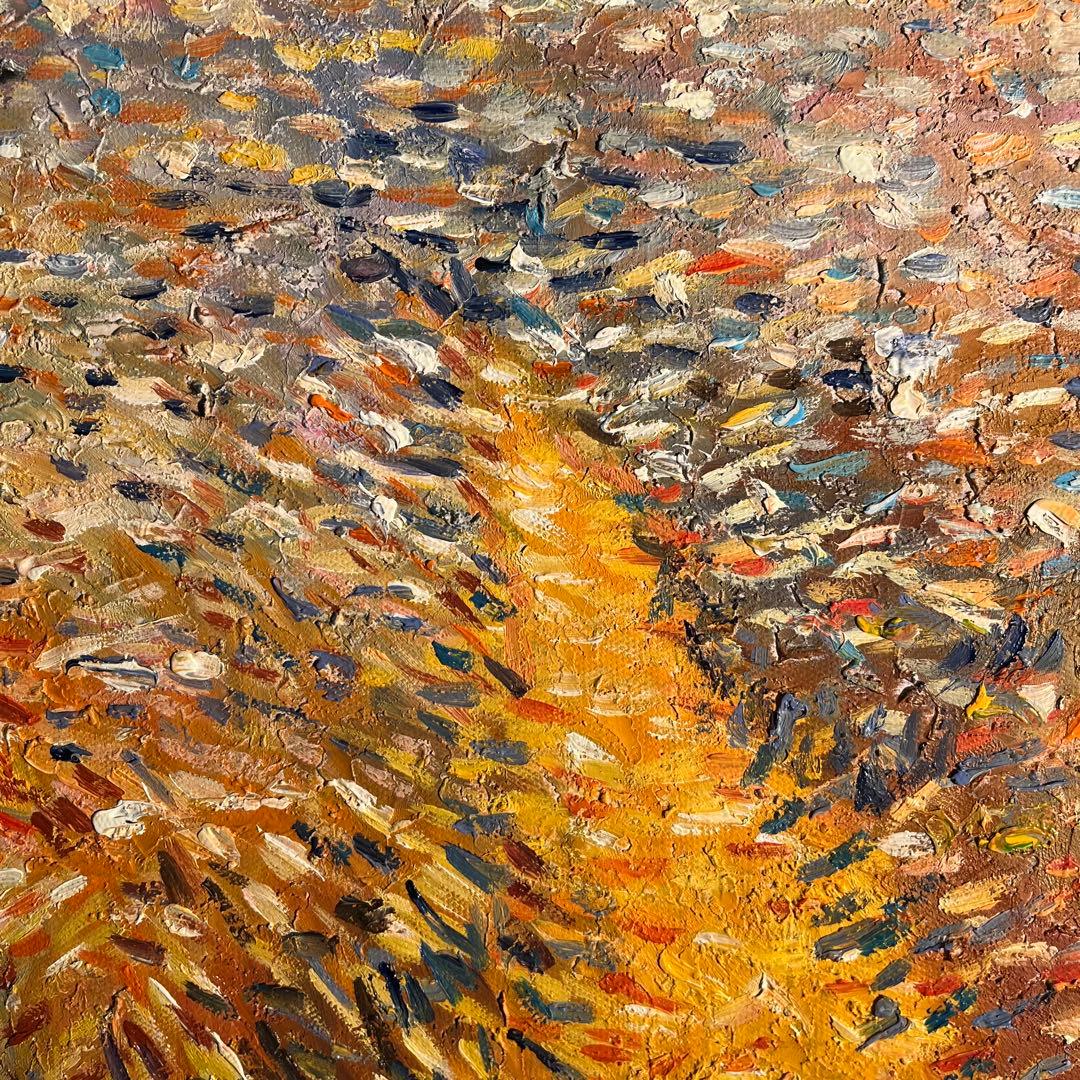 ★秀作★手書き油絵 ゴッホ 種蒔く人 肉筆絵画 額付き インテリア 油彩画