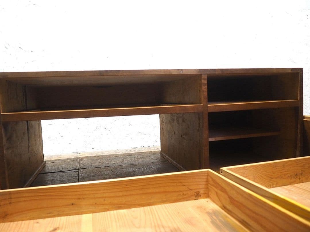 1289 ヴィンテージ ロータイプの片袖机 文机 ローテーブル 収納棚 レトロ