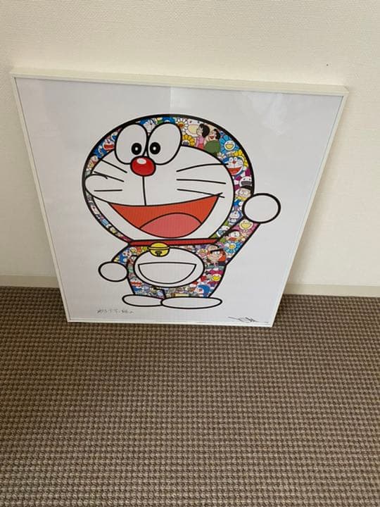 額装済み 村上隆 オフセットプリント「ドラえもん ありがとう」 ED1000