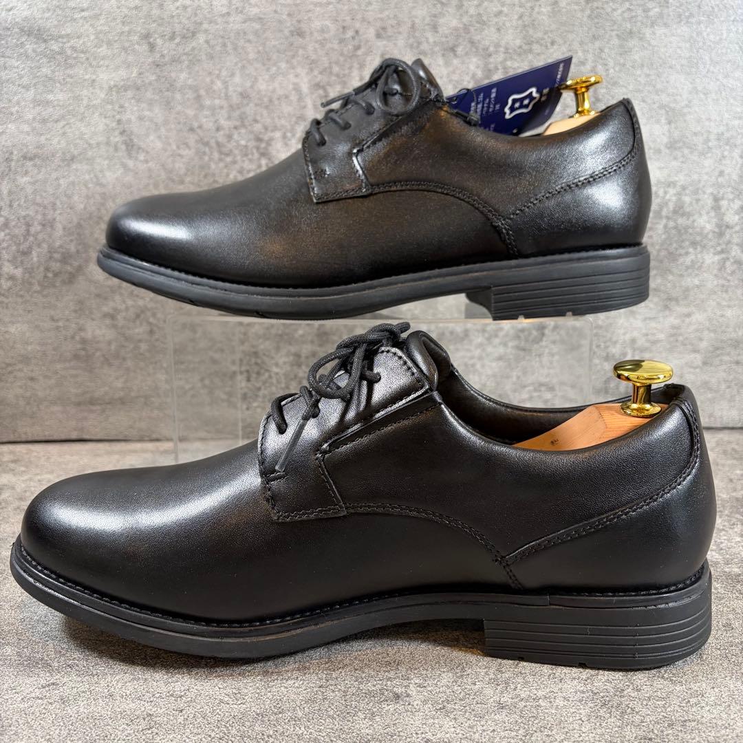 極美品　ロックポート　レザー　ビジネスシューズ　防水　プレーントゥ　黒　27cm
