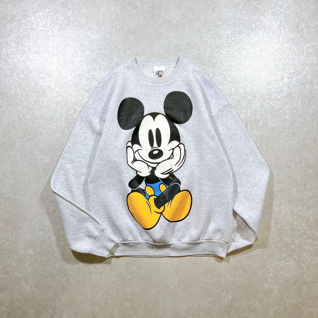 90s USA製 Disney お座りミッキー 青パン スウェット ヴィンテージ