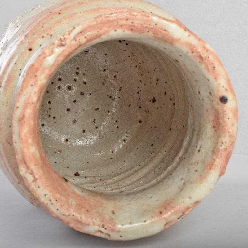 瀬戸焼 加藤重高作 志野花生 共箱 C R9115