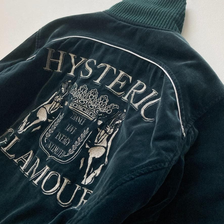 希少】ヒステリックグラマー ヒスガール刺繍 ベロア ジャケット M グリーン