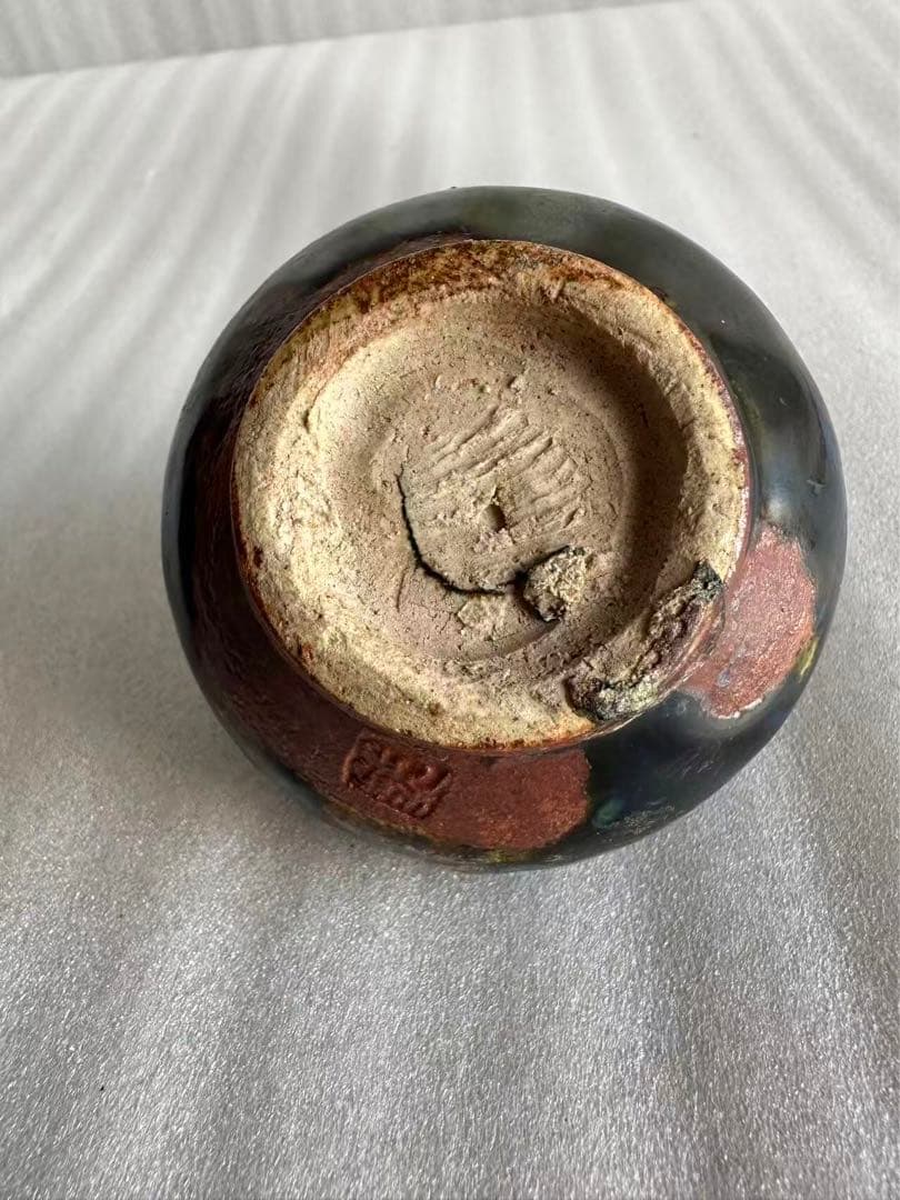 古織部焼 鶏の形 古美術 工芸品 花器 高さ約8.5cm 花瓶 一輪挿し 花入