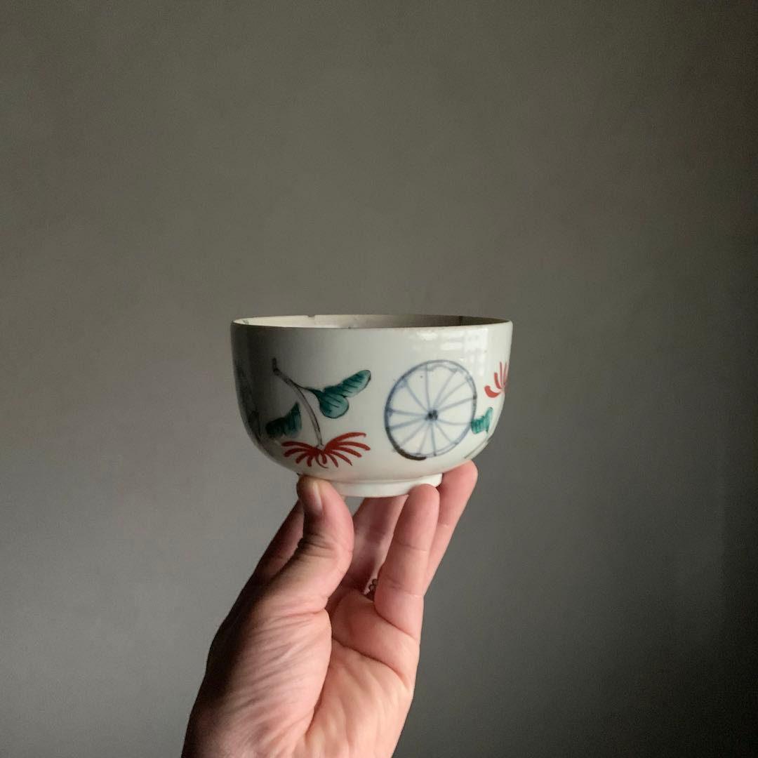 古伊万里 初期赤絵 茶碗 古美術 古道具 アンティーク 茶道具 茶道具 赤絵茶碗 古茶碗 抹茶碗 時代物 茶器 赤絵 金彩 古美術 骨董
