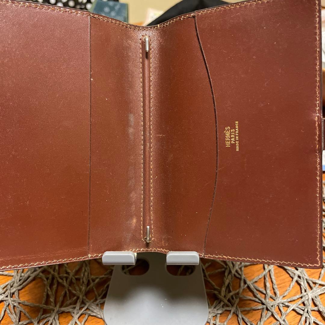 エルメス　手帳カバー　ブラウン