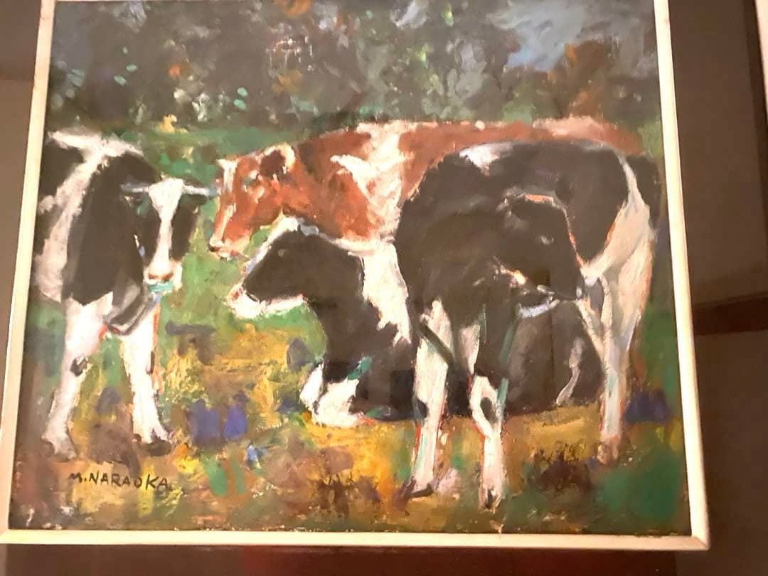 女優・奈良岡朋子の父　作家　奈良岡正夫　絵画　代表とも言える牛