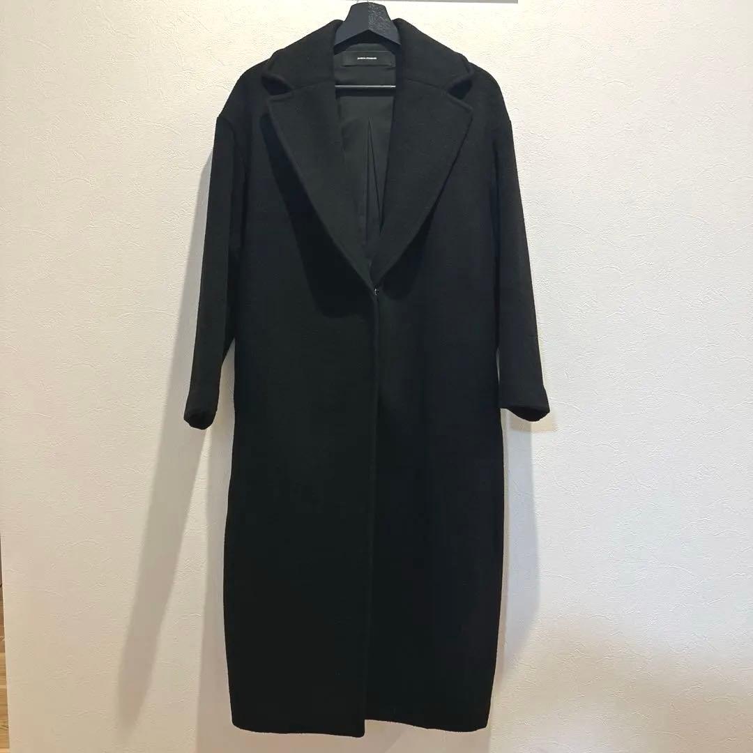 ⭐︎ゆひこ様⭐︎ジャーナル　チェスターロングコート ウール82%アンゴラ12% M黒 ⭐︎ゆひこ様⭐︎ジャーナル チェスターロングコート ウール82