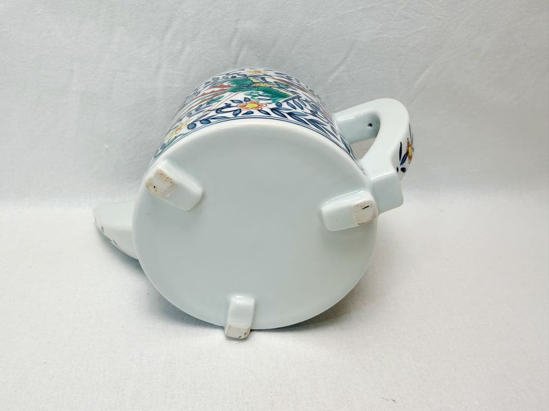 未使用 茶道具 静山造 差絵鳳凰絵 片口水注 水次 水差し