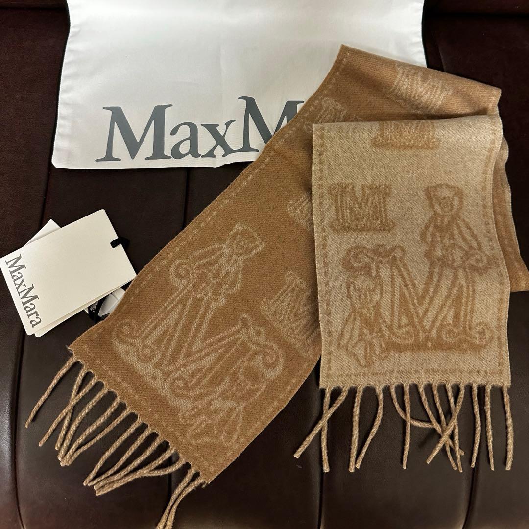 MaxMara マックスマーラ Mロゴ カシミヤ ミニマフラー キャメルカラ Max Mara（マックスマーラ） マフラー WKCLARA クララ レディース