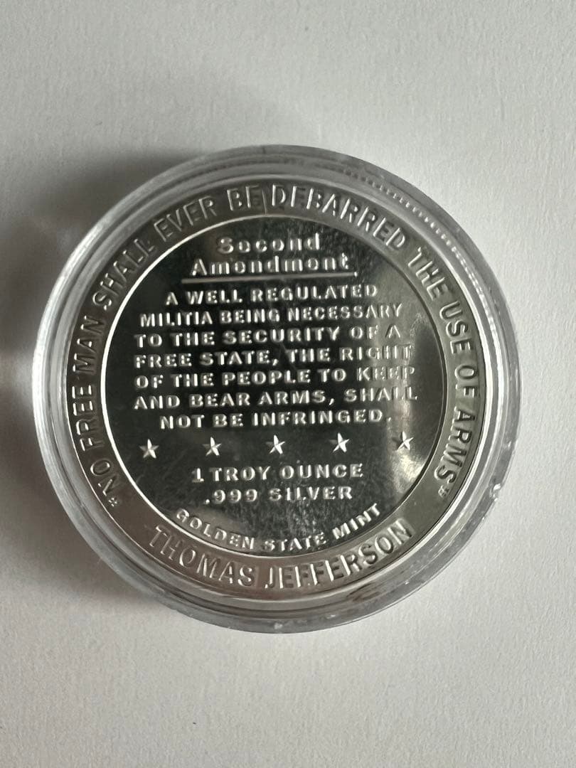 憲法の権利 1トロイオンス シルバーコイン ケース入り