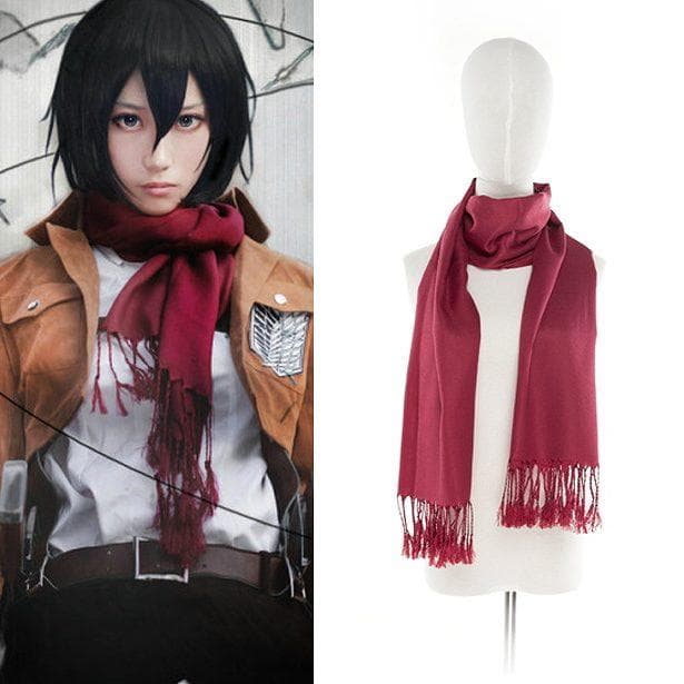 アウトレット 進撃の巨人 ミカサ風 マフラー 赤 ・abj - メルカリ