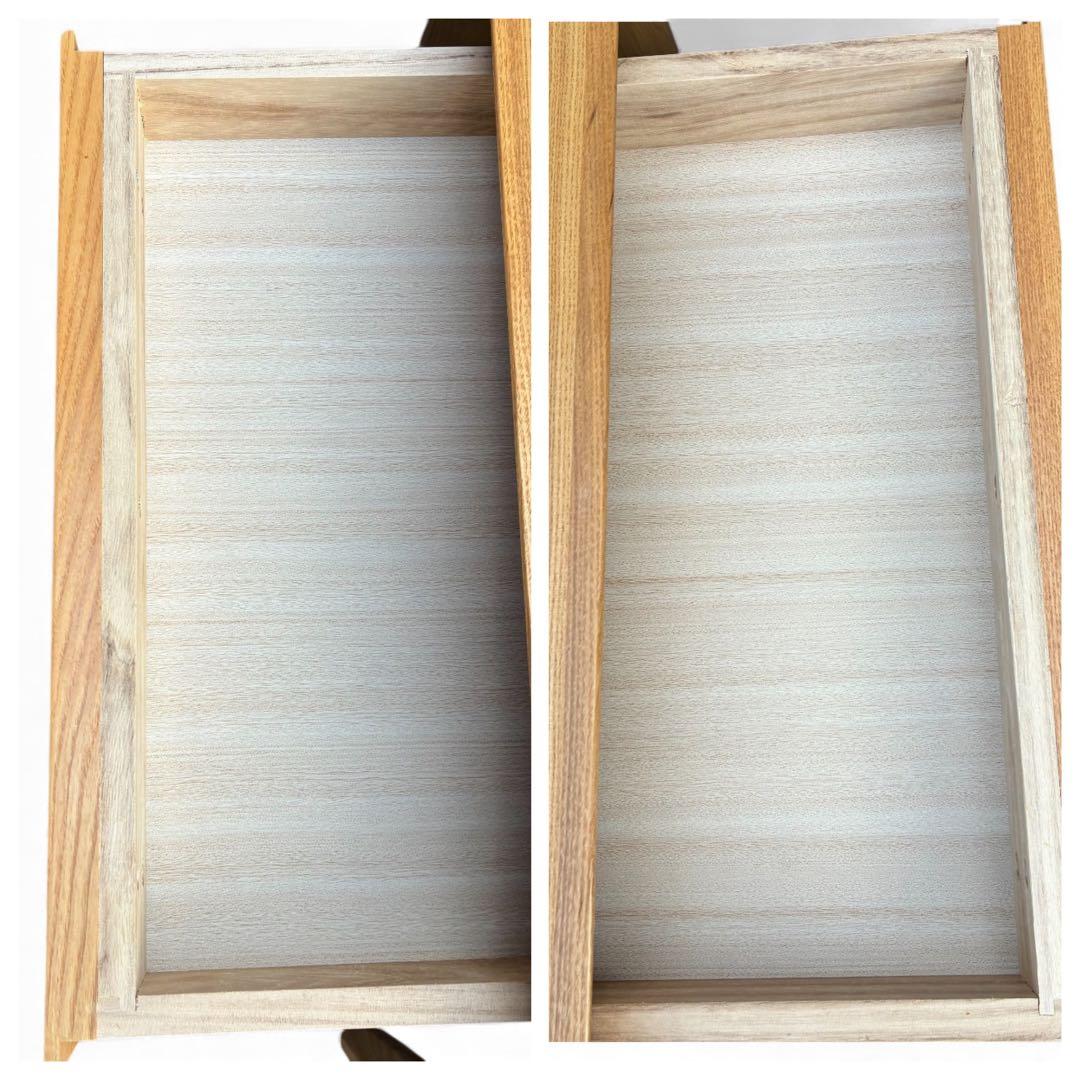 美品　希少　ニトリ　ロレイン5　ダイニングテーブル　２人用　引き出し２つ　タモ材