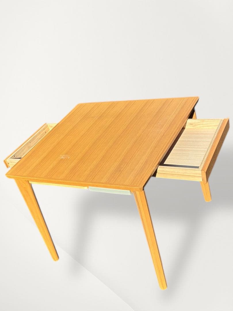 美品　希少　ニトリ　ロレイン5　ダイニングテーブル　２人用　引き出し２つ　タモ材