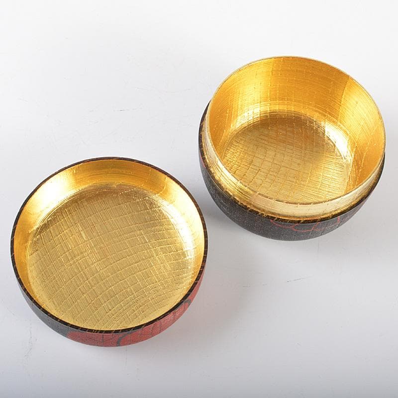 茶道具　加賀蒔絵師　中谷秀斉作　寿輪棗　共箱　V　R6440