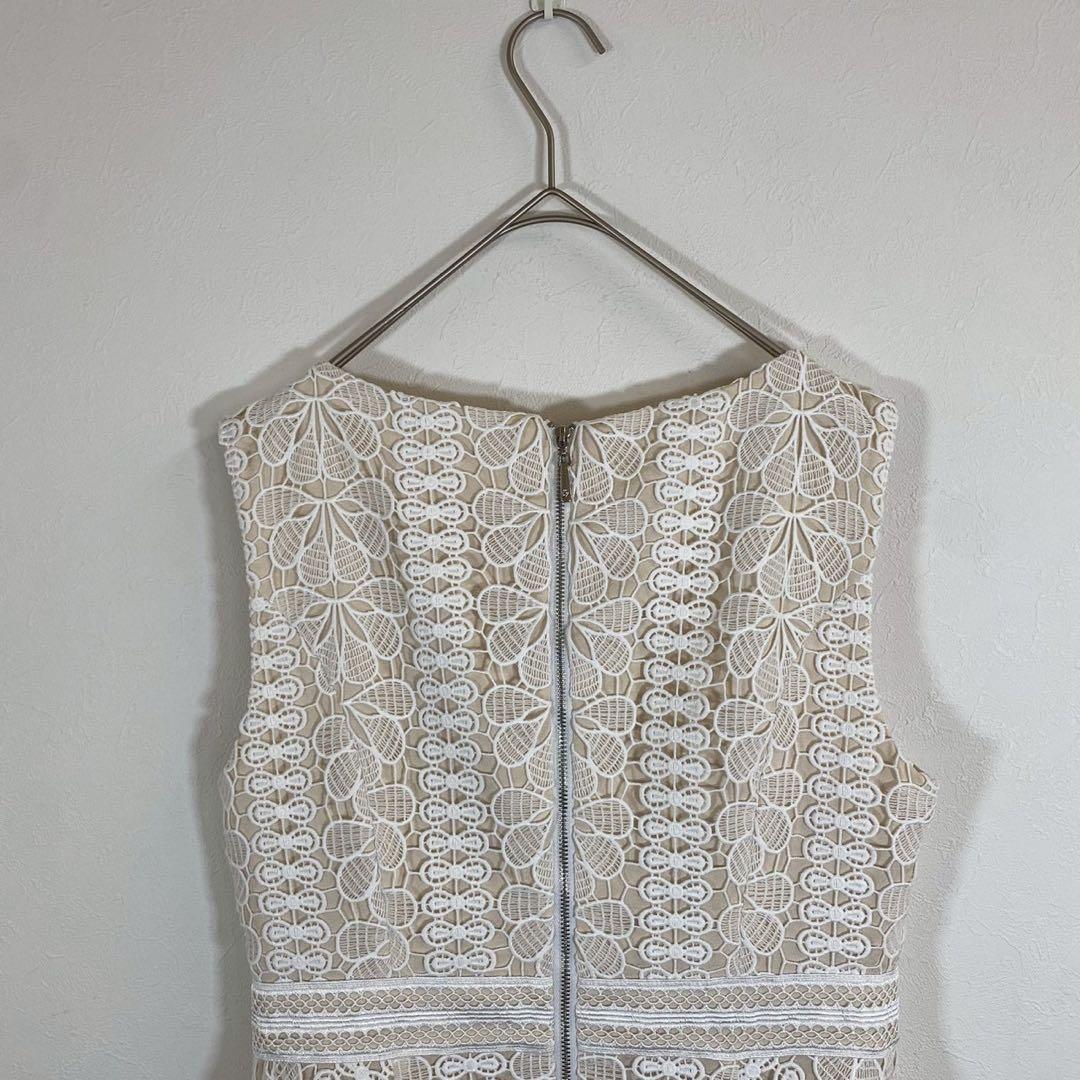 美品【エルケイ】総レースマーメイドワンピースドレス ノースリーブ パーティー