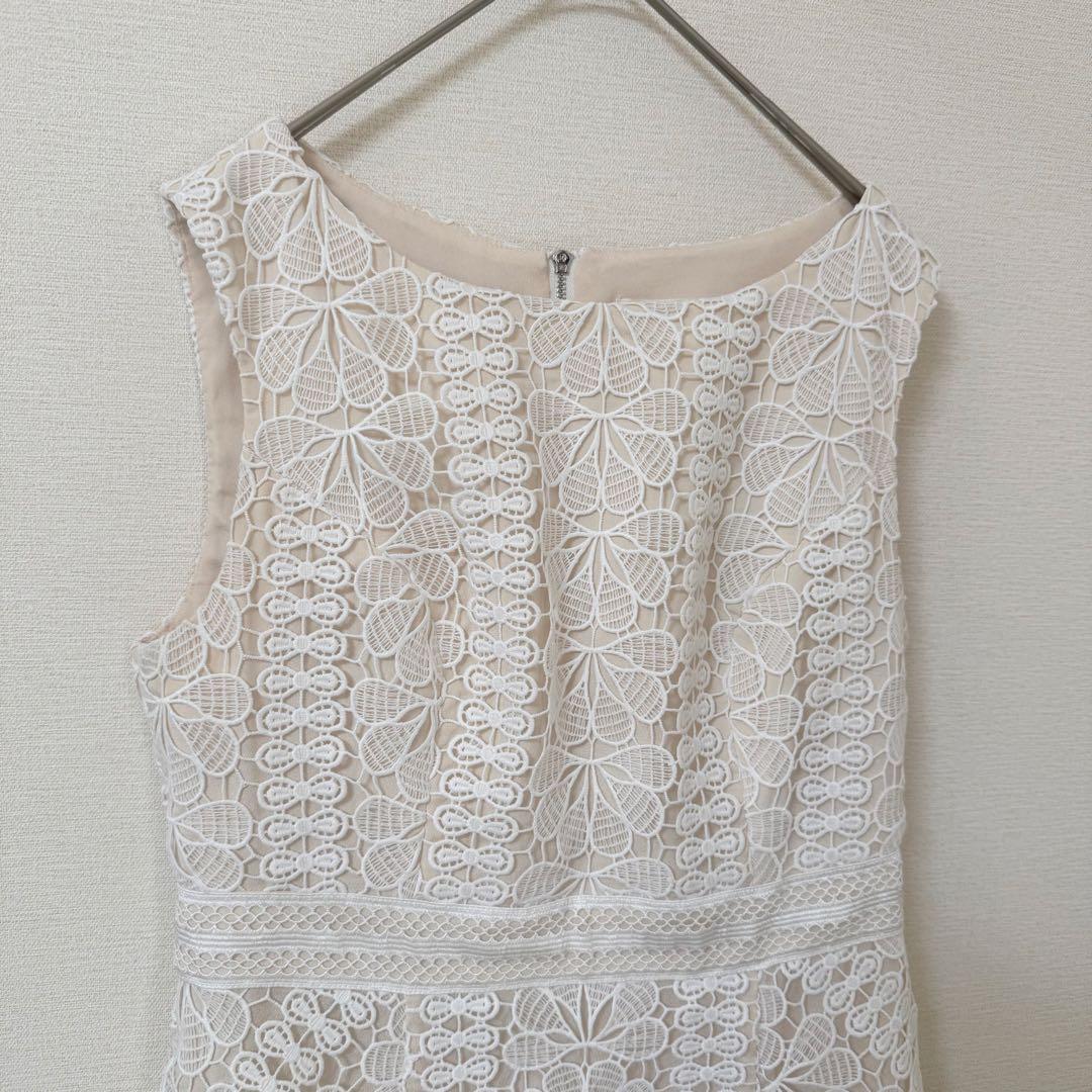 美品【エルケイ】総レースマーメイドワンピースドレス ノースリーブ パーティー