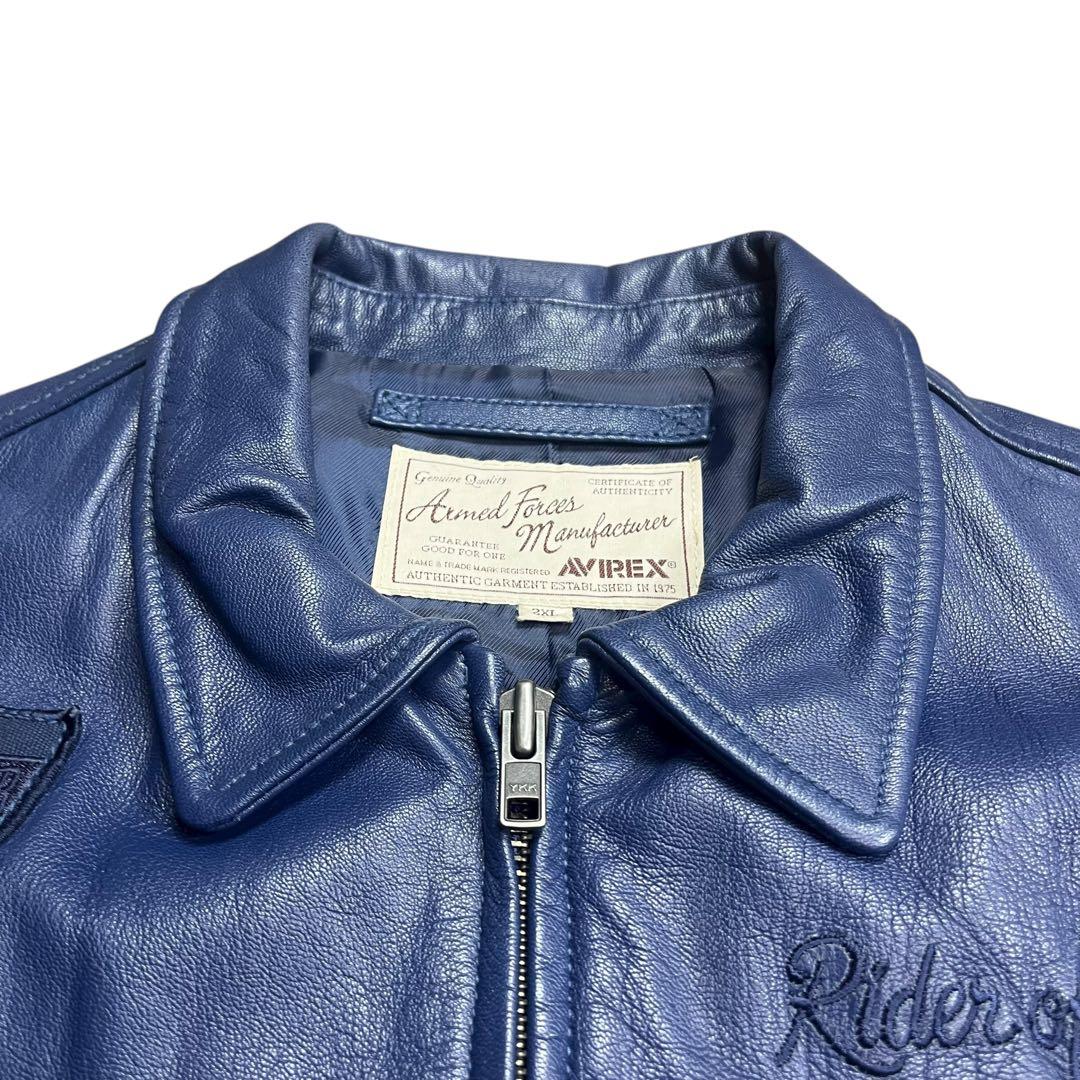 美品 AVIREX 40周年 限定 ゴートレザー シングルライダース ジャケット